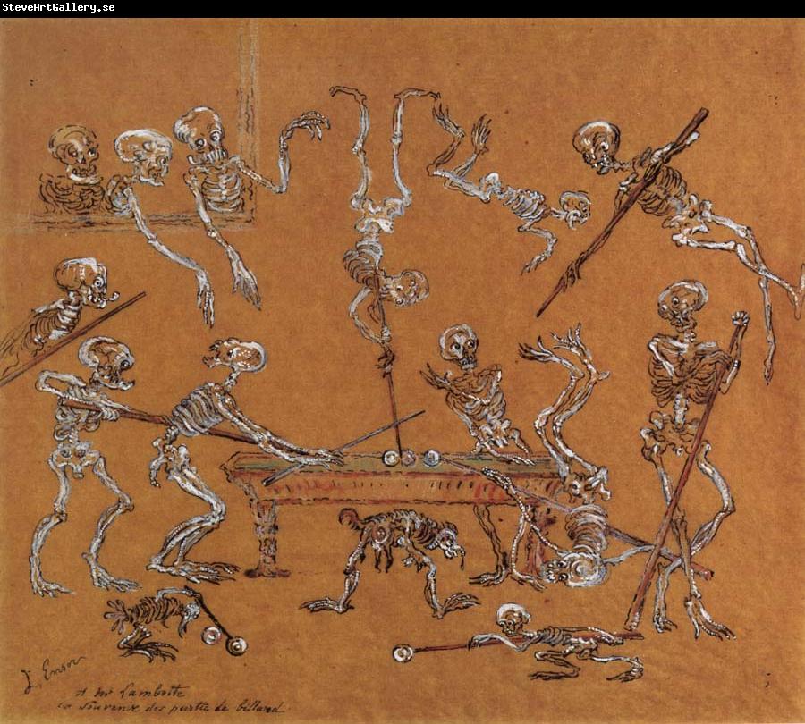 James Ensor Skeletons Playing Billiards